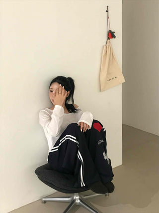 Daily Kitsch Loose Fit Patch Long Pants