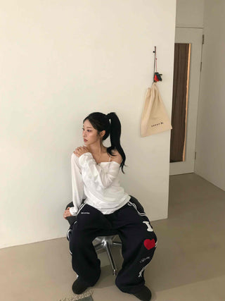 Daily Kitsch Loose Fit Patch Long Pants