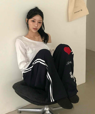 Daily Kitsch Loose Fit Patch Long Pants
