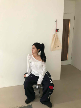 Daily Kitsch Loose Fit Patch Long Pants