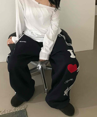 Daily Kitsch Loose Fit Patch Long Pants