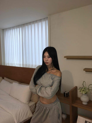 Natural One-Off Crop Sweatshirt