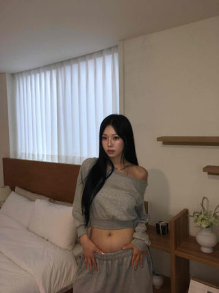 Natural One-Off Crop Sweatshirt