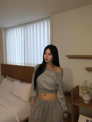 Natural One-Off Crop Sweatshirt