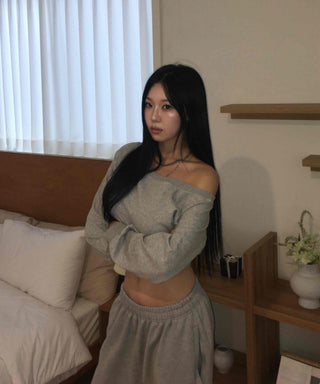 Natural One-Off Crop Sweatshirt