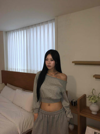 Natural One-Off Crop Sweatshirt