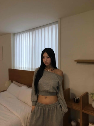 Natural One-Off Crop Sweatshirt