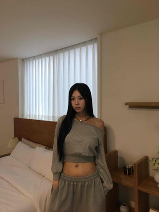 Natural One-Off Crop Sweatshirt