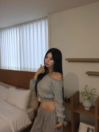 Natural One-Off Crop Sweatshirt