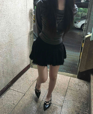 Muse Balletcore Lace Frill Mini Skirt