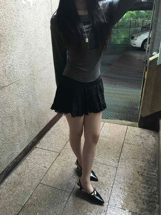 Muse Balletcore Lace Frill Mini Skirt