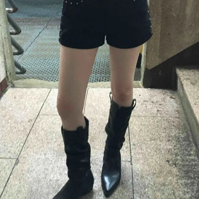 Comfort Studded Skinny Shorts