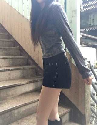 Comfort Studded Skinny Shorts