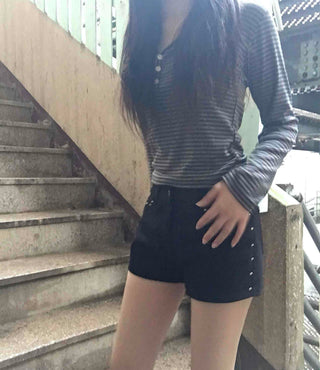 Comfort Studded Skinny Shorts