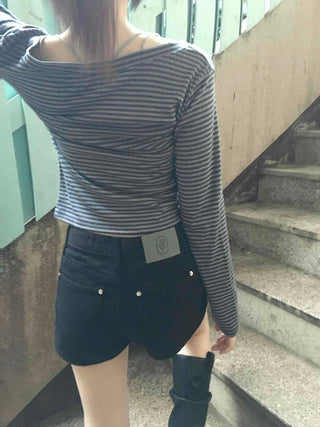 Comfort Studded Skinny Shorts