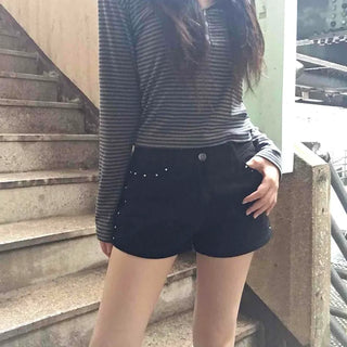 Comfort Studded Skinny Shorts