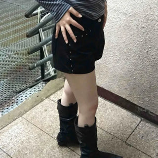 Comfort Studded Skinny Shorts