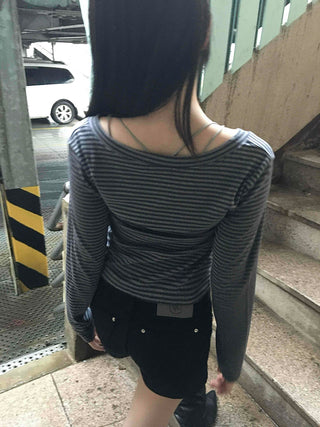 Date Look Striped Slim Fit Long Sleeve T-shirt