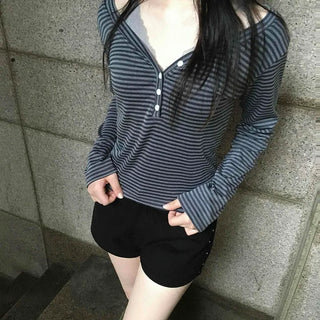 Date Look Striped Slim Fit Long Sleeve T-shirt