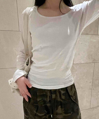 Basic Cotton Plain Long-Sleeve T-Shirt