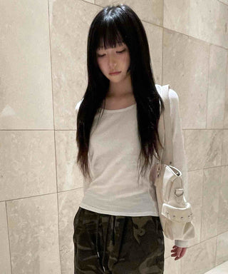 Basic Cotton Plain Long-Sleeve T-Shirt