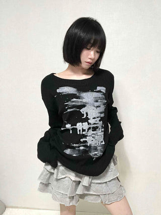 Forte Lettering Loose Fit Knit T-shirt