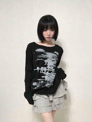 Forte Lettering Loose Fit Knit T-shirt