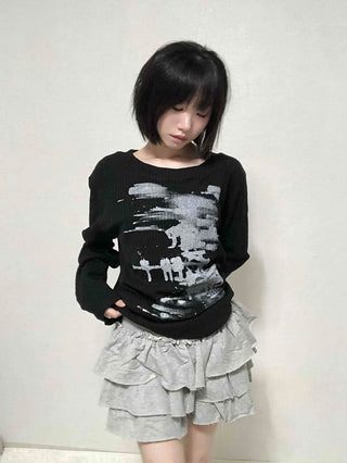 Forte Lettering Loose Fit Knit T-shirt