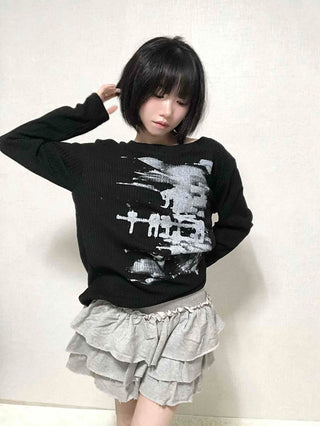 Forte Lettering Loose Fit Knit T-shirt