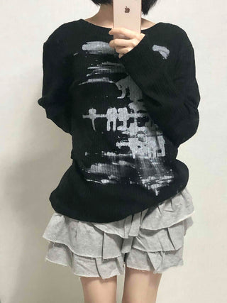 Forte Lettering Loose Fit Knit T-shirt