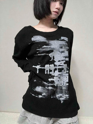 Forte Lettering Loose Fit Knit T-shirt