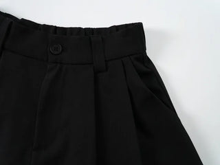 Nero Feminine Pintuck Flare Long Skirt