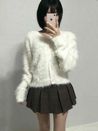 Soft Angora V-neck Cardigan