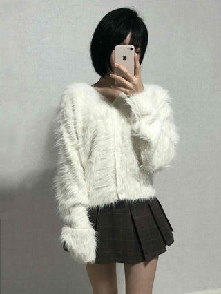 Soft Angora V-neck Cardigan
