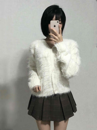 Soft Angora V-neck Cardigan