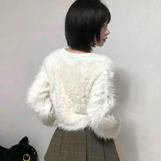 Soft Angora V-neck Cardigan