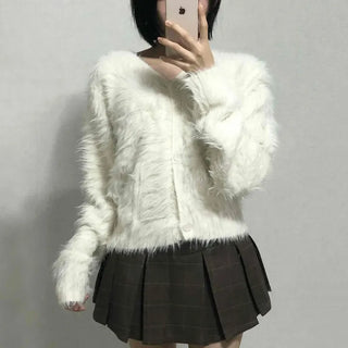 Soft Angora V-neck Cardigan