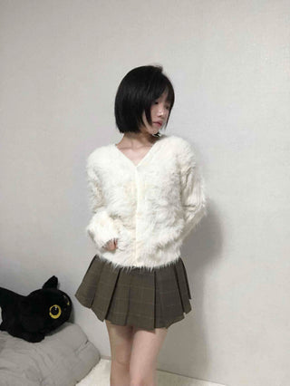 Soft Angora V-neck Cardigan
