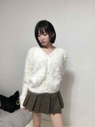 Soft Angora V-neck Cardigan