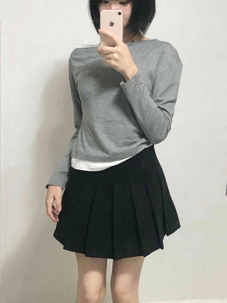 Round Neck Studded Off-Shoulder T-Shirt