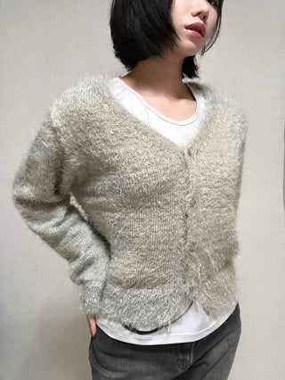 Daily Delicate Fit Pine Needle U-Neck Cardigan