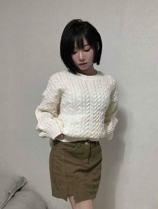 New Basic Corduroy Mini Skirt