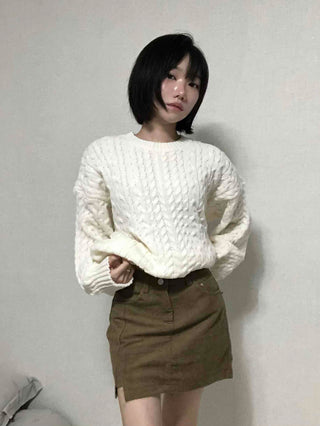 New Basic Corduroy Mini Skirt