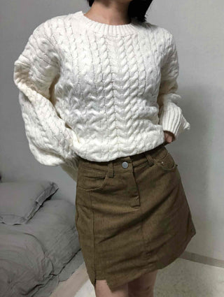 New Basic Corduroy Mini Skirt