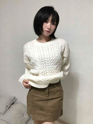 New Basic Corduroy Mini Skirt