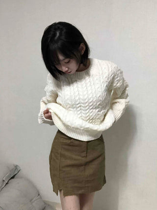New Basic Corduroy Mini Skirt