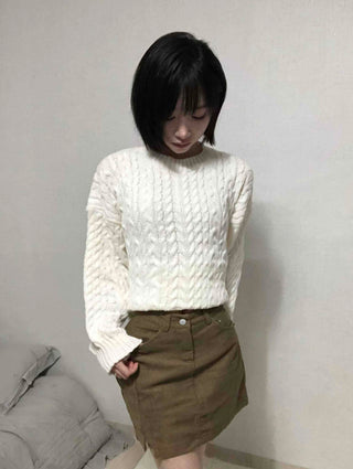 New Basic Corduroy Mini Skirt
