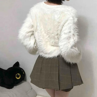 Pure Check Pleated Mini Skirt