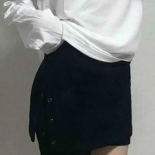 Natural Side Snap Knit Shorts