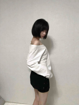 Natural Side Snap Knit Shorts